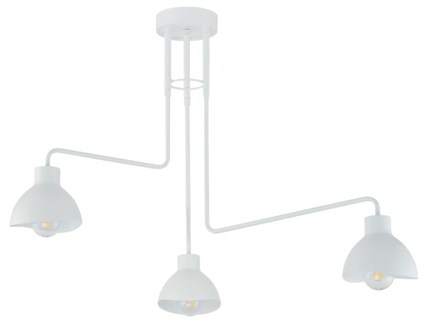 Große Deckenleuchte Weiß Metall 3-flammig E27 L:93 cm