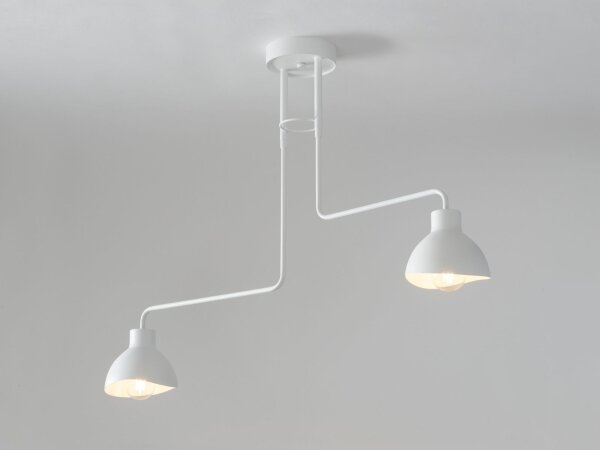Große Deckenleuchte Weiß Metall 3-flammig E27 L:93 cm