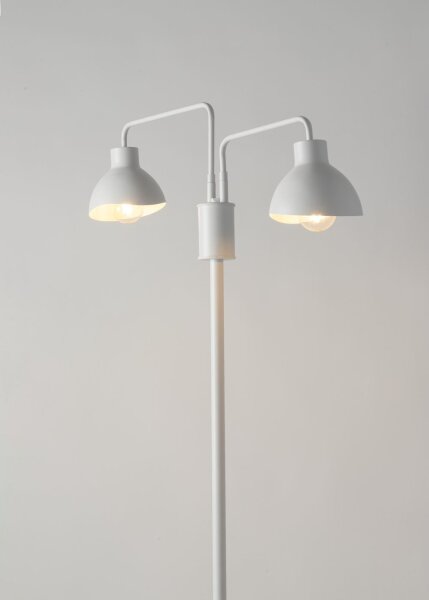 Stehlampe 2-flammig Weiß Metall Lesen E27 162 cm hoch