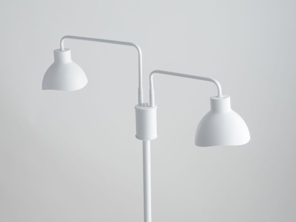 Stehlampe 2-flammig Weiß Metall Lesen E27 162 cm hoch