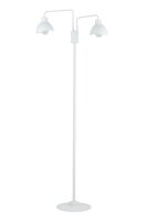 Stehlampe 2-flammig Weiß Metall Lesen E27 162 cm hoch