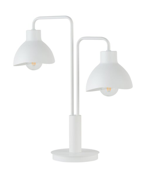 Kleine Tischleuchte Weiß Metall E27 48 cm Modern