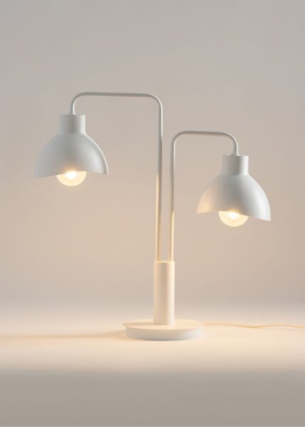 Kleine Tischleuchte Weiß Metall E27 48 cm Modern