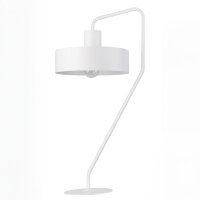 Retro Nachttischlampe Weiß Metall Lesen E27 61,5 cm