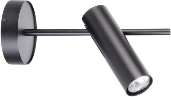 Wandspot Schwarz Metall Zylinder GU10 verstellbar