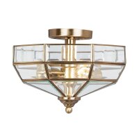 Deckenleuchte HESU Antik Messing &Oslash;32cm 2xE27 Lampe