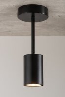 Deckenlampe Schwarz Metall H:27 cm GU10 Beleuchtung