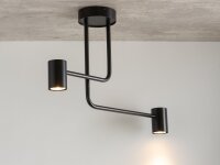 Schwarze Deckenleuchte Metall GU10 L:60 cm akzentuiert