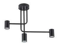Schwarze Deckenlampe GU10 Zylinder L:60 cm Metall