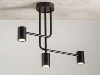 Schwarze Deckenlampe GU10 Zylinder L:60 cm Metall