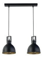 Industrial H&auml;ngelampe Schwarz Gold bis 0,7 m L:38 cm