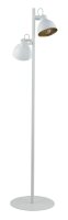 Industrie Stehleuchte Wei&szlig; Gold flexibel H:150 cm E27