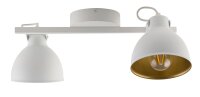 Deckenspot Wei&szlig; Gold Metall beweglich E27 Industrial