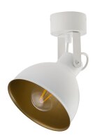 Strahler Wei&szlig; Gold Metall Industrial Style H:23 cm E27