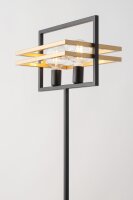 Metall Stehleuchte Schwarz Gold Lesen E27 groß 162 cm