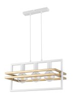 Pendelleuchte Metall Weiß Gold 3-flmg bis 0,8 m...