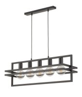 Elegante H&auml;ngelampe Schwarz Metall E27 gro&szlig;...