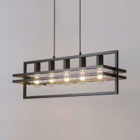 Elegante Hängelampe Schwarz Metall E27 groß...