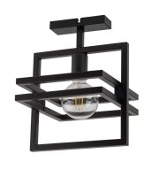 Schwarze Deckenleuchte Metall B:26 cm E27 auff&auml;llig