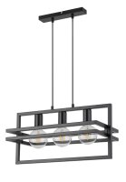 Mehrflammige Pendelleuchte Metall Schwarz L:52 cm