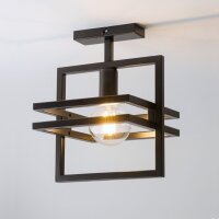 Schwarze Deckenlampe Metall Design E27 2-flammig