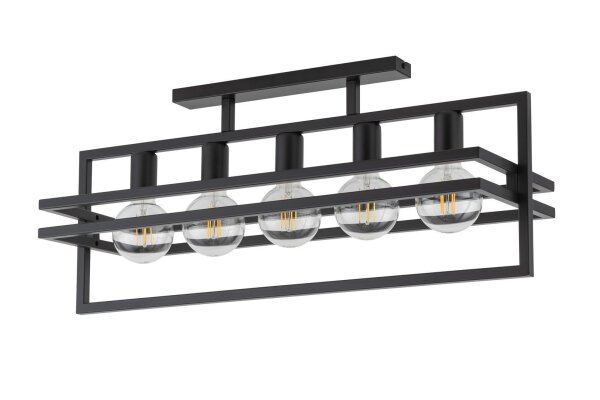 Deckenlampe Mehrflammig Schwarz Metall E27 stylisch