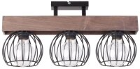 Schwarze Hängeleuchte Holz Metall L:54 cm Mehrflammig