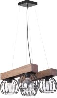 Holz Pendelleuchte Metall Schwarz bis 0,9 m gem&uuml;tlich