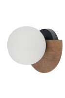Glas Wandleuchte Holz Metall gem&uuml;tlich B:21 cm blendarm