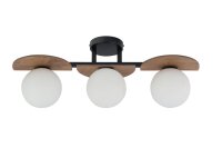 Deckenlampe Kugeln Glas Metall Holz nat&uuml;rlich blendarm