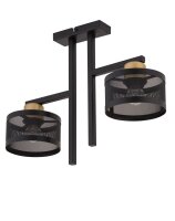 Deckenleuchte Schwarz Gold 2-flammig L:48 cm dekorativ