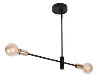 Metall H&auml;ngeleuchte Schwarz Gold E27 Retro Design