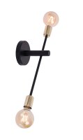 Retro Wandlampe Metall Gold Schwarz T:17 cm elegant