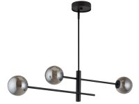 Gro&szlig;e Pendelleuchte Glas Grau Metall L:103 cm G9