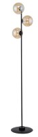 Metall Stehlampe Schwarz Bernstein Glas G9 161 cm groß