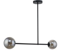 Gro&szlig;e Deckenleuchte 2-flammig Glas Grau L:82 cm G9