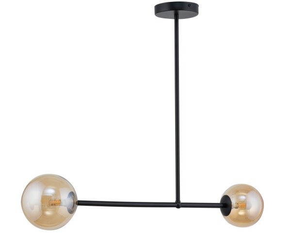 Deckenlampe Bernstein Glas Metall 2-flammig G9 blendarm