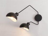 Moderne Wandleuchte Metall Schwarz Weiß E27 2-flammig