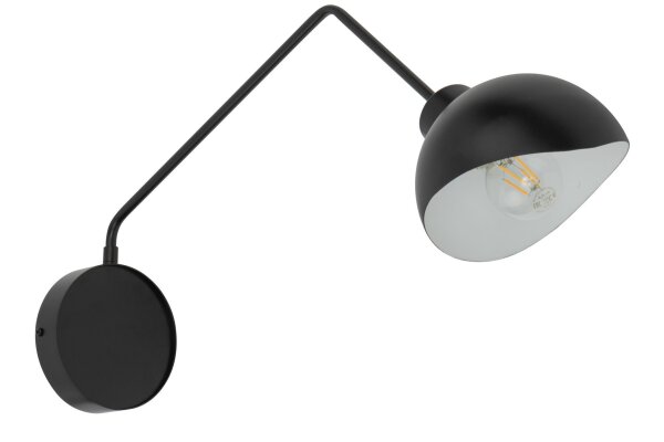 Wandlampe Schwarz Weiß Metall H:30 cm E27 stylisch