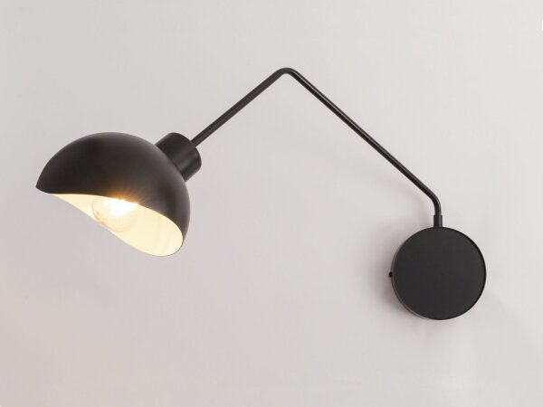 Wandlampe Schwarz Weiß Metall H:30 cm E27 stylisch