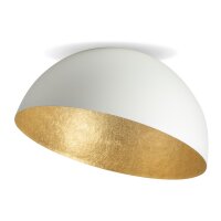 Deckenlampe Wei&szlig; Gold Metall L:90 cm E27 dekorativ