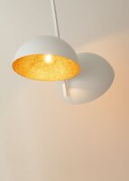 Deckenlampe Weiß Gold Metall L:90 cm E27 dekorativ