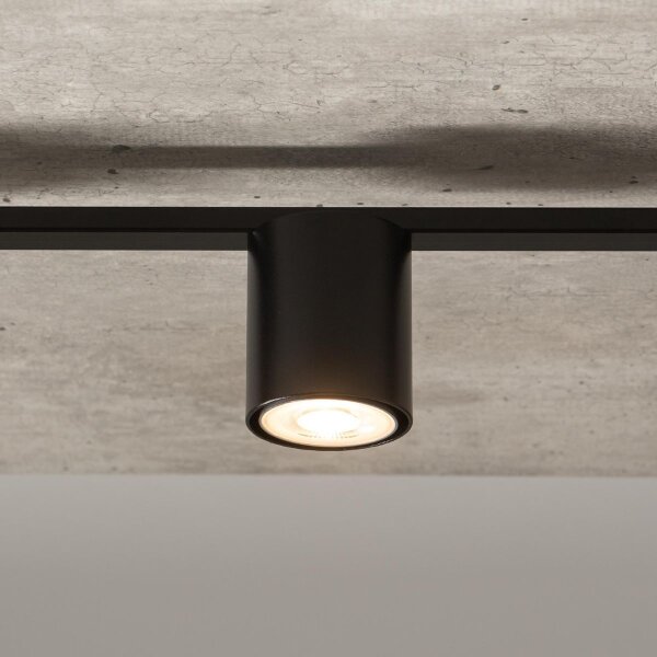 Schwarze Deckenlampe Zylinder GU10 3-flammig 70 cm groß