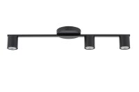 Schwarze Deckenlampe Zylinder GU10 3-flammig 70 cm...