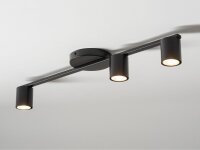 Schwarze Deckenlampe Zylinder GU10 3-flammig 70 cm...