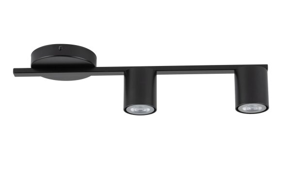 Deckenleuchte GU10 Schwarz Metall 46 cm lang 2-flammig