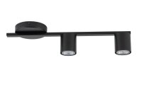 Deckenleuchte GU10 Schwarz Metall 46 cm lang 2-flammig