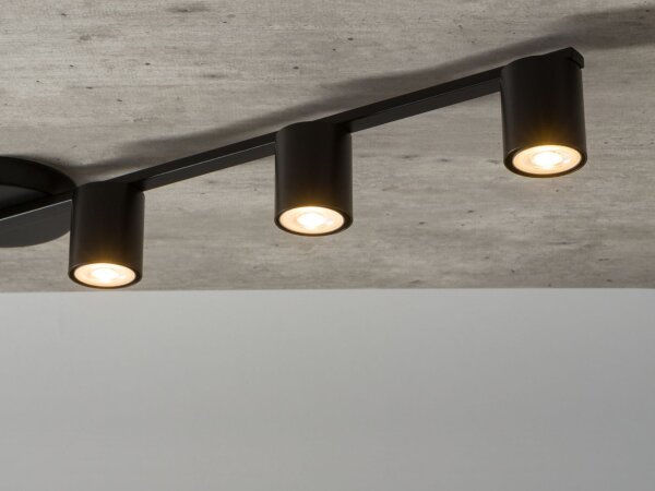Moderne Deckenleuchte Schwarz Metall GU10 90 cm lang