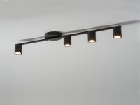 Moderne Deckenleuchte Schwarz Metall GU10 90 cm lang