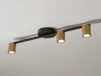 Deckenlampe Schwarz Gold GU10 Metall Zylinder stilvoll